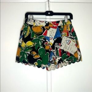 J. Crew Tropical Postcard Print Cotton Shorts